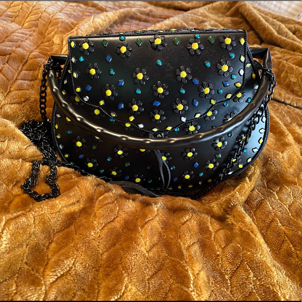 Sam Edelman Metal Leather Crossbody Purse